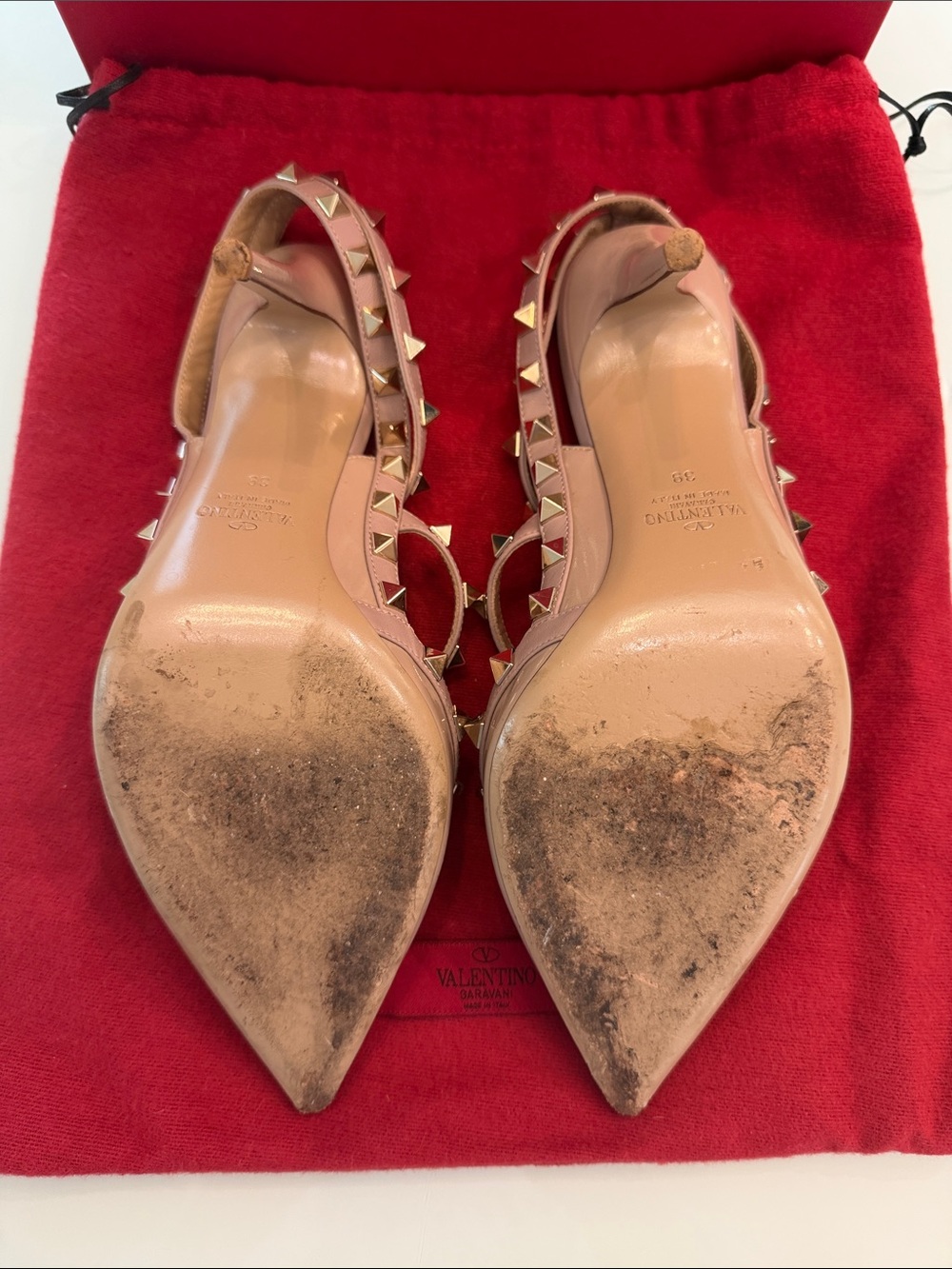 Valentino Nude Patent Leather Rockstud Strap Pumps - Picture 4 of 9